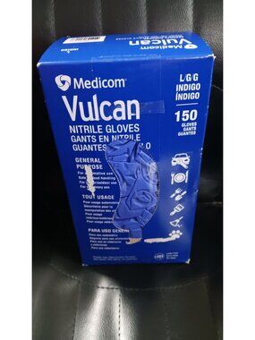 Medicom Vulcan Nitrile Gloves, L (150 Count)
